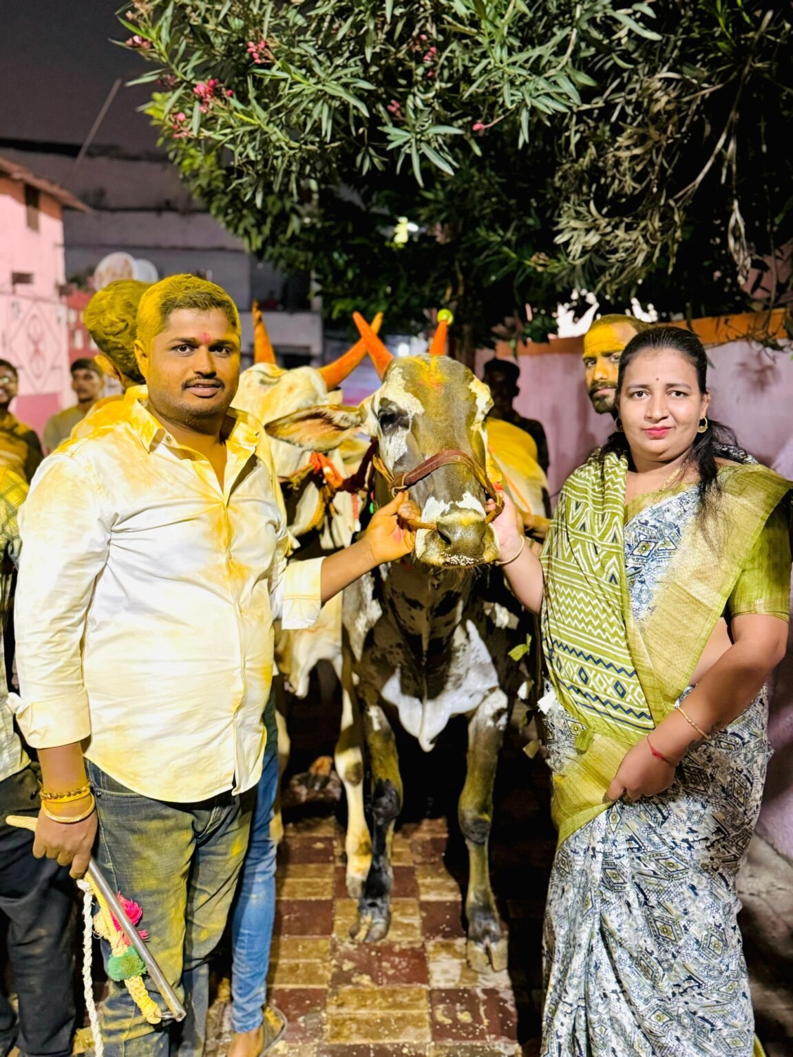 कुदळवाडीत पांरपारिक पध्दतीने बैलपोळा साजरा