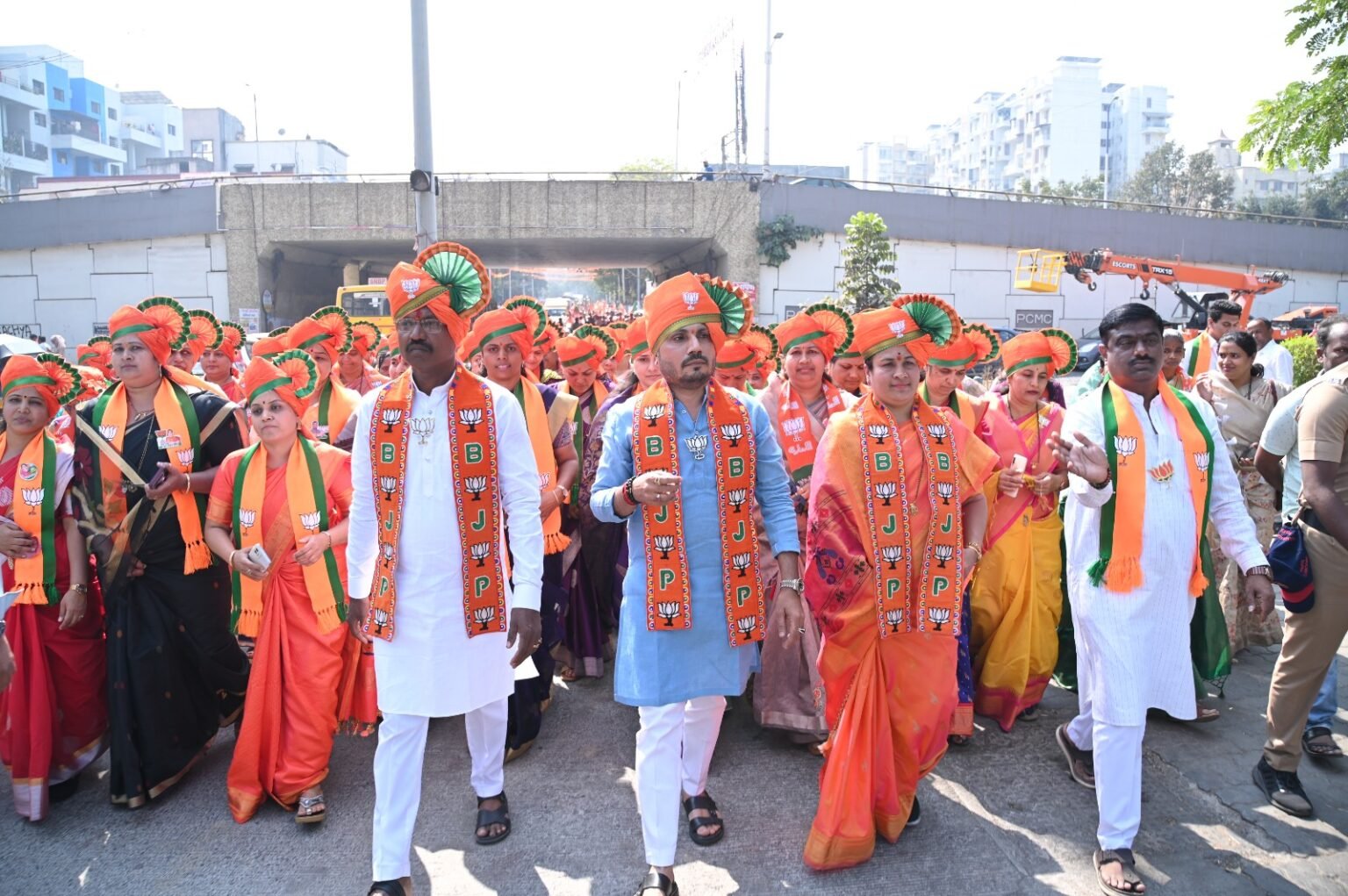 प्रभाग क्रमांक २८ मधील पदयात्रेने भाजपच्या प्रचाराची सांगता; पिंपळे सौदागरात ‘कमळा’च्या विजयाचा विश्वास