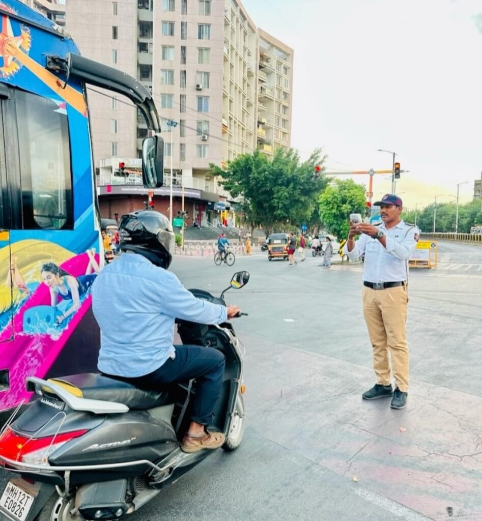 बीआरटी मार्गातील नियमभंगाला लगाम; पिंपळे सौदागरमध्ये वाहतूक विभागाची धडक कारवाई