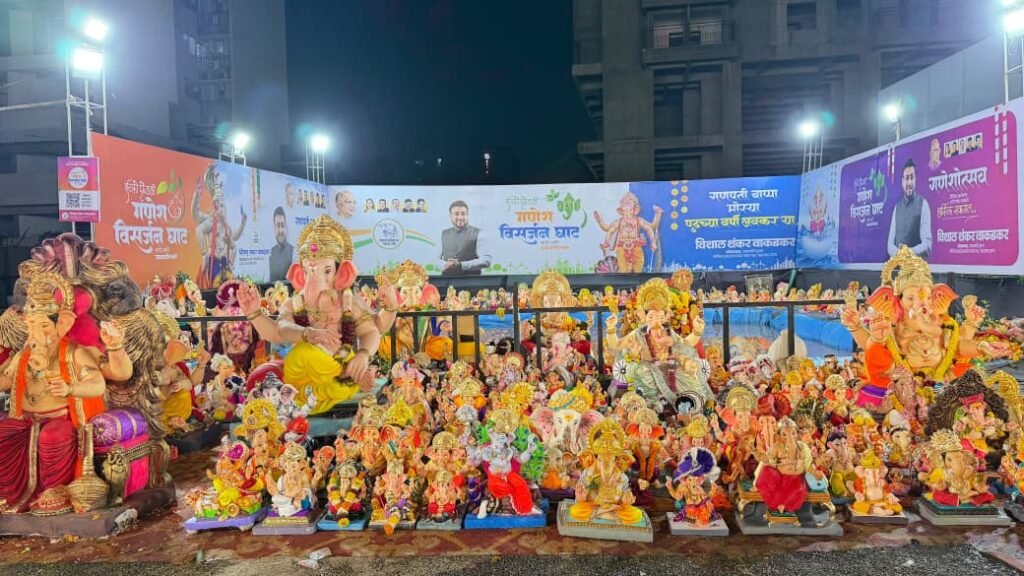 भक्तीला पर्यावरण संवर्धनाची साथ; वाकडमधील इको-फ्रेंडली गणेश विसर्जन घाटावर ७ हजार गणेशमूर्तींचे पर्यावरणपूरक विसर्जन